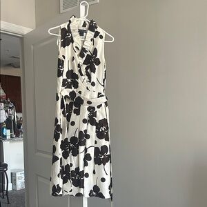 Elegant Black and White Floral Dress